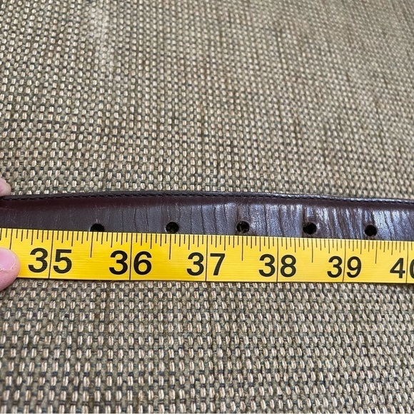 Coach Brown Barnished Cowhide Leather Belt waist 35.5”-39.5” - Picture 5 of 6